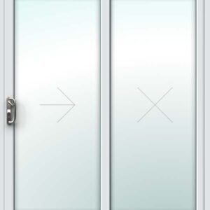 2 Pane Plain White Sliding Patio Door