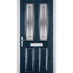 2 Panel 2 Square Enfield Composite Front Door in Dark Blue