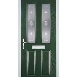 2 Panel 2 Square Staxton Composite Front Door in Green