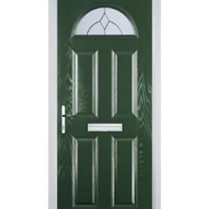 4 Panel 1 Arch Classic Composite Front Door in Green
