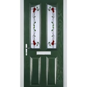 2 Panel 2 Angle Mackintosh Rose Composite Front Door in Green