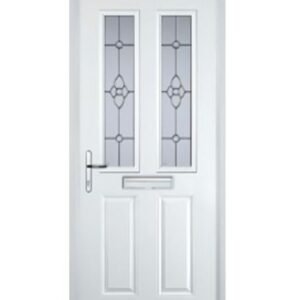 2 Panel 2 Square Finesse Composite Front Door in White