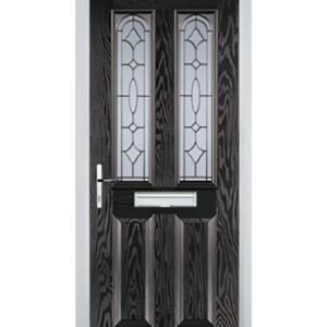 2 panel 2 arch Clarity composite front door in black brown