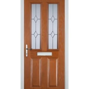 2 Panel 2 Square Classic Composite Front Door in Oak