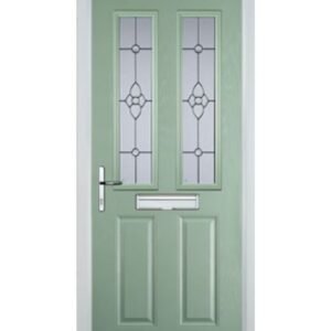 2 Panel 2 Square Finesse Composite Front Door in Chartwell Green