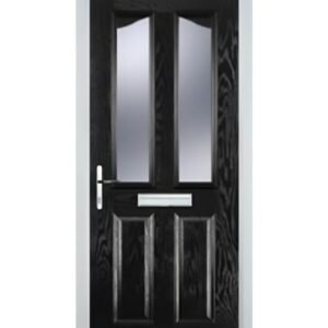 2 Panel 2 Angle Glazed Composite Front Door in Black