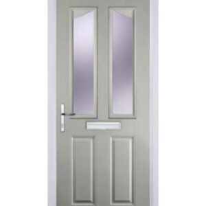 2 Panel 2 Angle Glazed Composite Front Door in Agate Grey