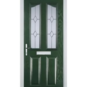 2 Panel 2 Angle Classic Composite Front Door in Green