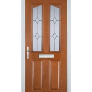 2 Panel 2 Angle Classic Composite Front Door in Oak