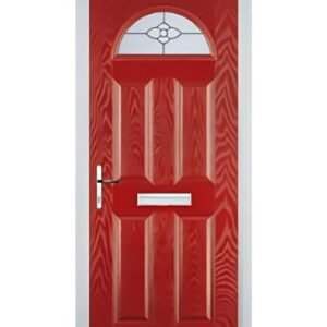 4 Panel 1 Arch Finesse Composite Front Door in Red