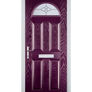 4 Panel 1 Arch Finesse Composite Front Door in Purple Violet