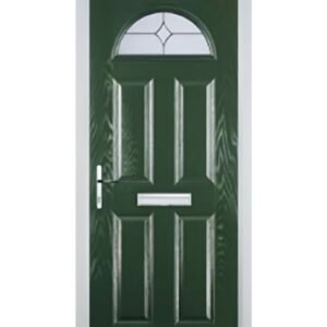 4 Panel 1 Arch Flair Composite Front Door in Green