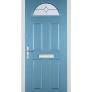 4 Panel 1 Arch Finesse Composite Front Door in Pastel Blue
