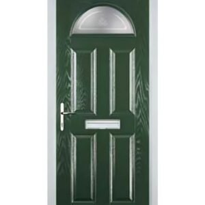 4 Panel 1 Arch Staxton Composite Front Door in Green