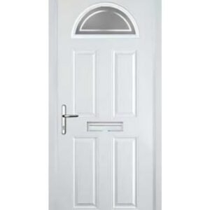 4 Panel 1 Arch Enfield Composite Front Door in White