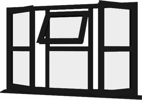 Black uPVC Window - Design 13