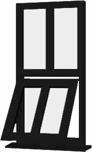 Black uPVC Window - Design 7