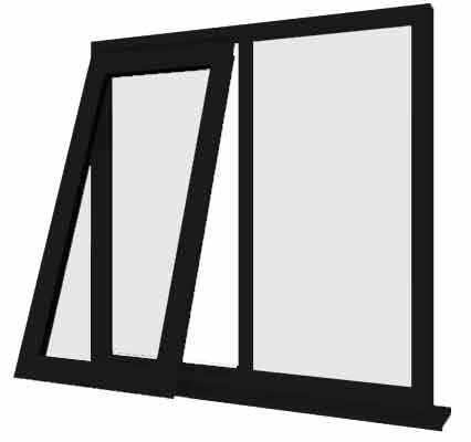 Black uPVC Window - Design 88