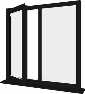 Black uPVC Window - Design 86