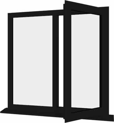 Black uPVC Window - Design 85