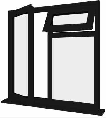 Black uPVC Window - Design 84