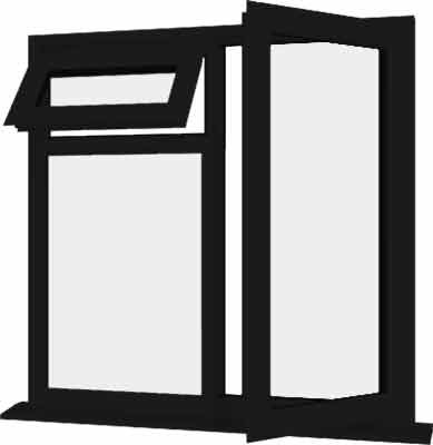 Black uPVC Window - Design 83