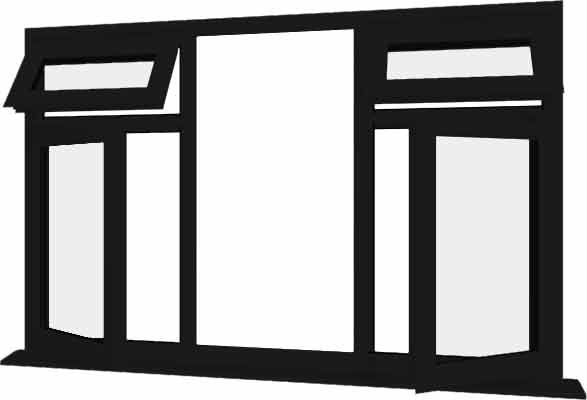 Black uPVC Window - Design 79