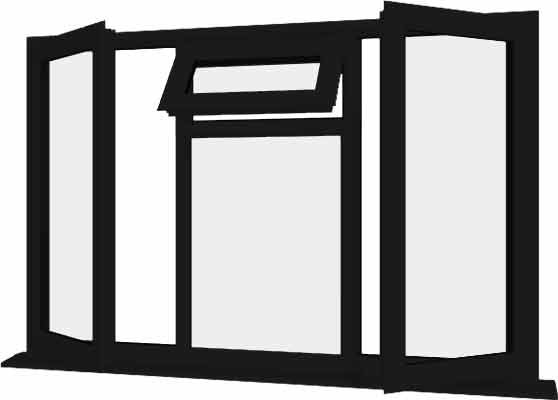 Black uPVC Window - Design 78