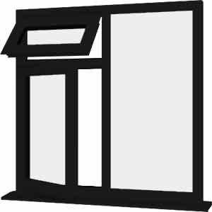 Black uPVC Window - Design 77