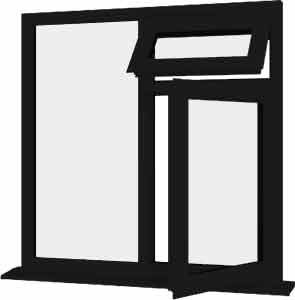 Black uPVC Window - Design 76