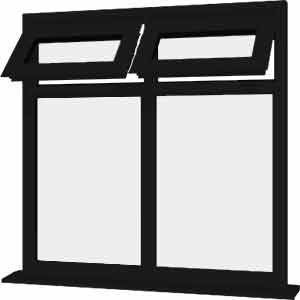 Black uPVC Window - Design 75