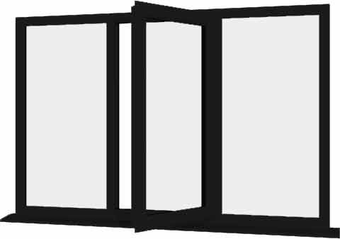 Black uPVC Window - Design 70