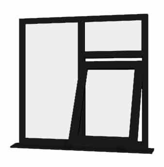 Black uPVC Window - Design 62