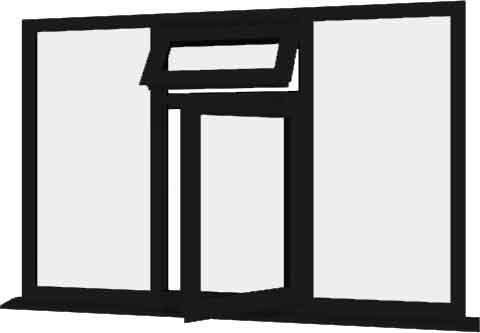 Black uPVC Window - Design 57