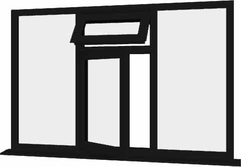 Black uPVC Window - Design 56