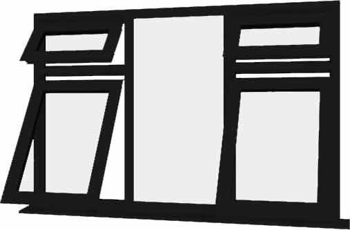 Black uPVC Window - Design 50