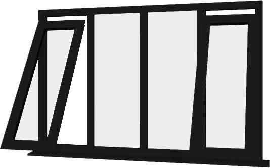 Black uPVC Window - Design 49