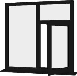 Black uPVC Window - Design 45