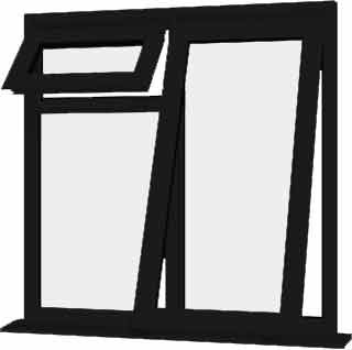 Black uPVC Window - Design 44