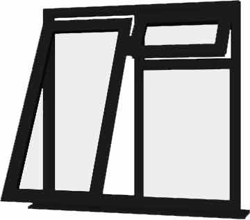 Black uPVC Window - Design 43