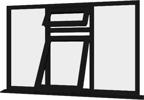 Black uPVC Window - Design 42