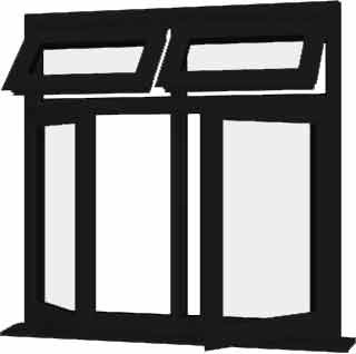 Black uPVC Window - Design 39