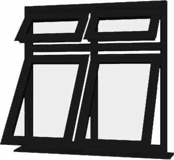 Black uPVC Window - Design 38