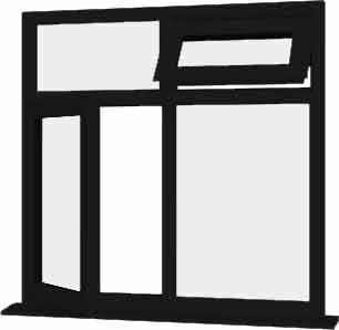 Black uPVC Window - Design 37