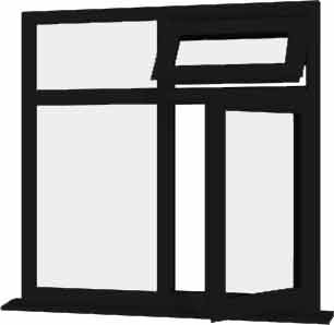 Black uPVC Window - Design 34