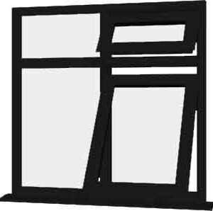 Black uPVC Window - Design 32