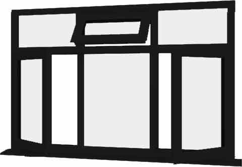 Black uPVC Window - Design 25