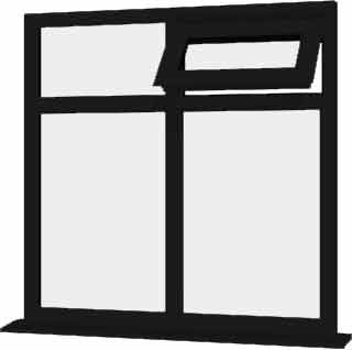 Black uPVC Window - Design 23