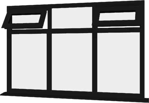 Black uPVC Window - Design 22