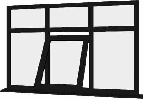 Black uPVC Window - Design 21